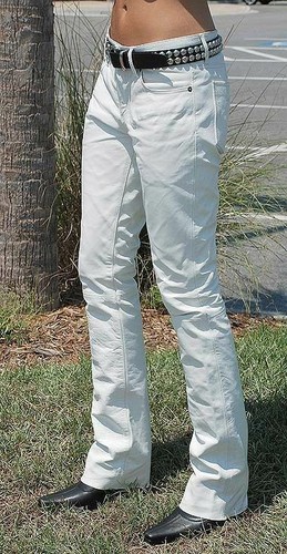 Homme cuir blanc pantalon - homme,
