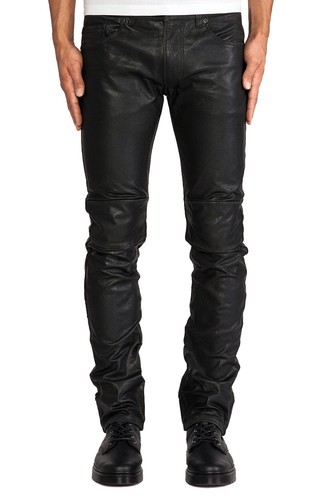 Pantalons cuir noir pour - pantalons, en